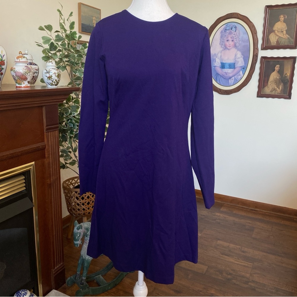 Amanda Uprichard • Indigo Long Sleeve Ponte A-Line Sheath Dress • Size L • NWT